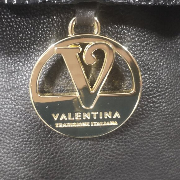 Valentina Genuine Leather Ladies Black Fully Lined Pebble Finish Mini Backpack - Picture 3 of 10